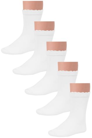 White Ankle Socks Five Pack (Older Girls)